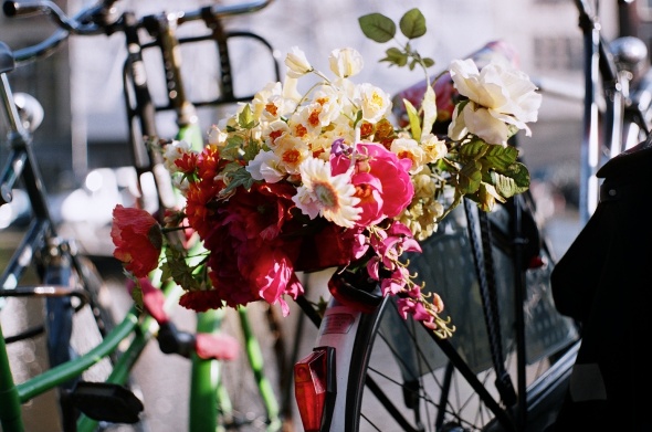 Flowers on bike by Ayolt de Roos